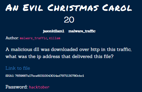 An Evil Christmas Carrol 1 Challenge Description